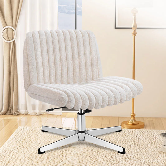 Huba Wide Seat Leisure Office Chair Cross Legs No Wheels