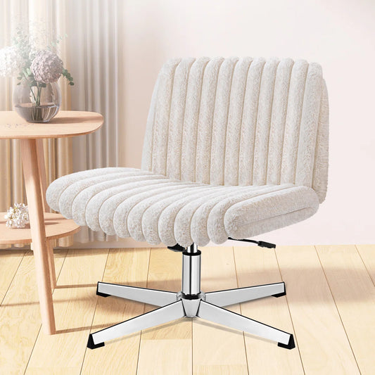 Huba Wide Seat Leisure Office Chair Cross Legs No Wheels