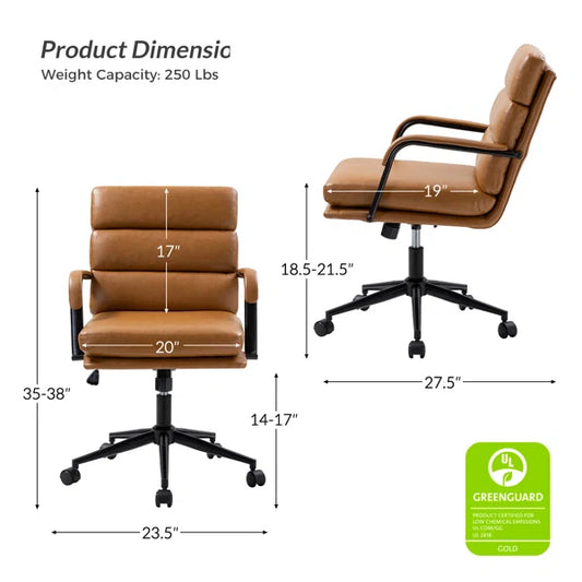 Anagrace Leather Upholstered Swivel Tilt Task Office Chair